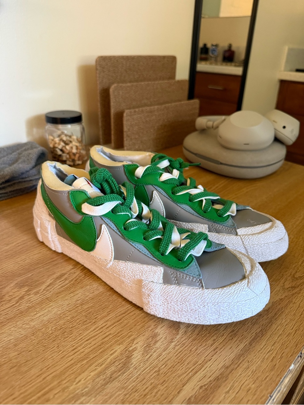 Nike Sacai Green & Gray Men’s Low-Top Sneakers - Classic Casual